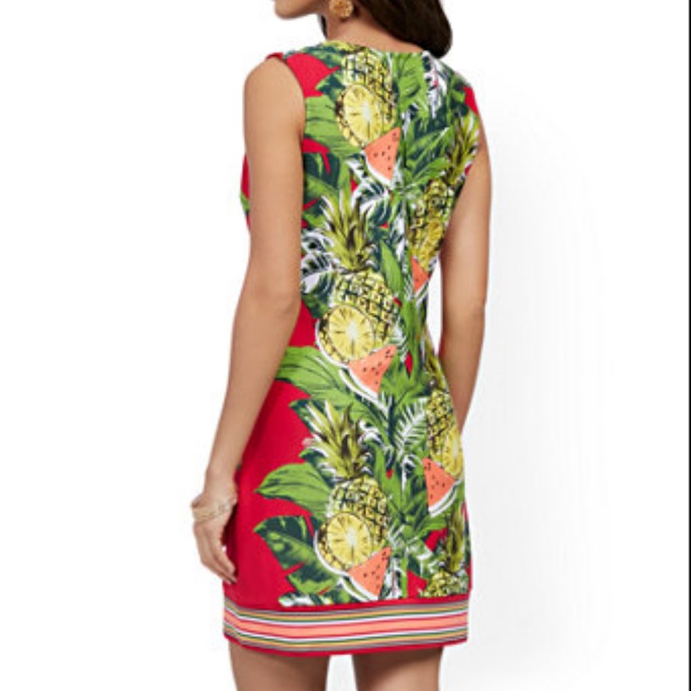 Floral Print Sleeveless V-Neck Mini Shift Dress - Picture 7 of 7